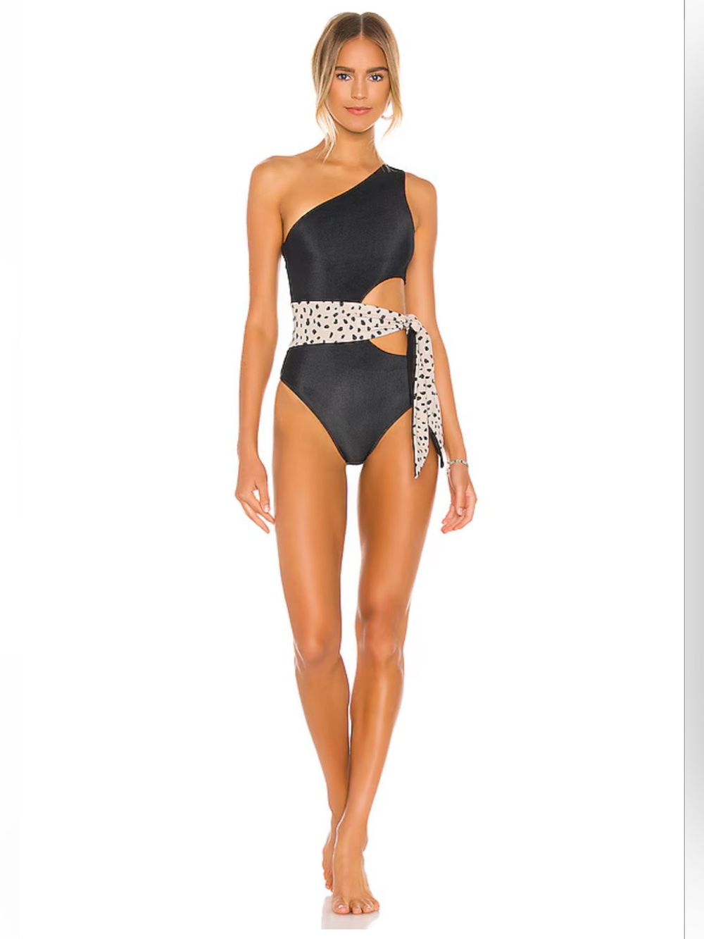 Beach Riot Carlie One Piece in Taupe Spot -  Medium